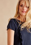 Bayan Siyah Fırfır Detaylı Bluz