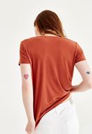 Bayan Kahverengi Fırfır Detaylı Bluz