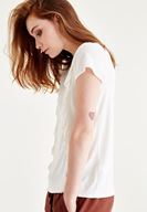 Bayan Krem Fırfır Detaylı Bluz