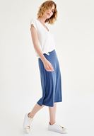 Bayan Krem Yumuşak Dokulu V Yaka Tişört