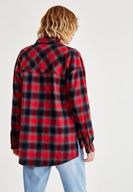 Bayan Çok Renkli Ekose Desenli Bol Gömlek