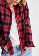 Bayan Çok Renkli Ekose Desenli Bol Gömlek