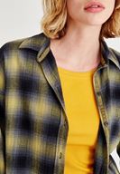 Bayan Çok Renkli Ekose Desenli Bol Gömlek