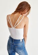 Bayan Beyaz Dikişsiz Atlet