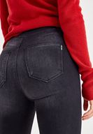 Bayan Siyah Çok Düğmeli Dar Paça Denim Pantolon