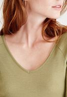 Bayan Yeşil Kolları Fırfır Bluz