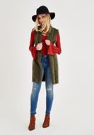 Bayan Kahverengi Uzun Kollu V Yaka Tişört