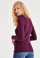 Bayan Mor Choker Detaylı Triko