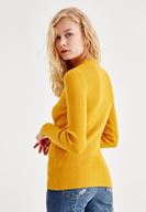 Bayan Sarı Choker Detaylı Triko