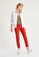 Bayan Kırmızı Düşük Bel Boru Paça Pantolon