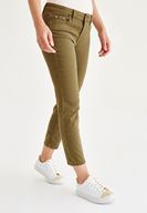 Bayan Yeşil Düşük Bel Boru Paça Pantolon