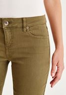 Bayan Yeşil Düşük Bel Boru Paça Pantolon