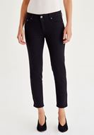 Bayan Siyah Düşük Bel Boru Paça Pantolon