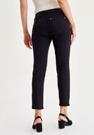 Bayan Siyah Düşük Bel Boru Paça Pantolon