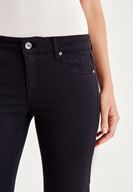 Bayan Siyah Düşük Bel Boru Paça Pantolon