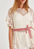 Bayan Kırmızı Etnik Desenli Kemer