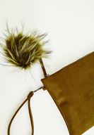 Bayan Yeşil Ponpon Detaylı Fermuarlı Portföy Çanta