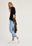 Bayan Siyah Uzun Basic Tişört