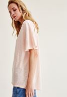 Bayan Pembe Uzun Basic Tişört