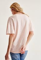 Bayan Pembe Uzun Basic Tişört