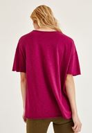 Bayan Bordo Uzun Basic Tişört