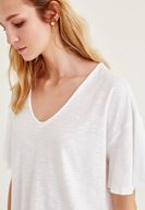Bayan Beyaz Uzun Basic Tişört