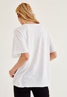 Bayan Beyaz Uzun Basic Tişört