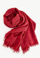 Bayan Bordo İp Detaylı Şal