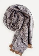 Bayan Gri Çift Taraflı Şal