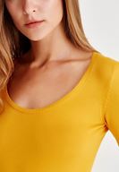 Bayan Sarı U Yaka Triko Kazak