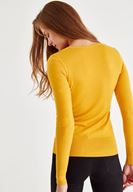 Bayan Sarı U Yaka Triko Kazak