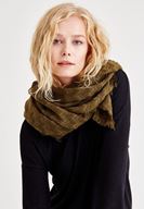 Bayan Çok Renkli Zigzag Desenli Püskül Detaylı Şal