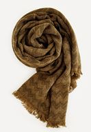 Bayan Çok Renkli Zigzag Desenli Püskül Detaylı Şal