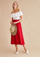 Bayan Krem Düşük Omuz Bluz