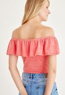 Bayan Kırmızı Düşük Omuz Bluz