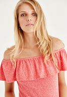 Bayan Kırmızı Düşük Omuz Bluz