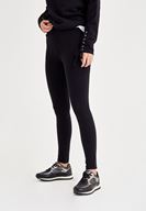 Bayan Siyah Lastikli Tayt 