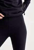 Bayan Siyah Lastikli Tayt 