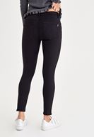 Bayan Siyah Dar Paça Düşük Bel Pantolon