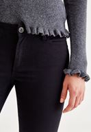 Bayan Siyah Dar Paça Düşük Bel Pantolon