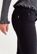 Bayan Siyah Dar Paça Düşük Bel Pantolon