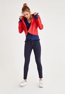 Bayan Lacivert Dar Paça Düşük Bel Pantolon