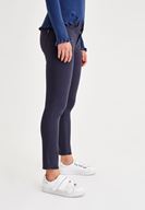 Bayan Lacivert Dar Paça Düşük Bel Pantolon