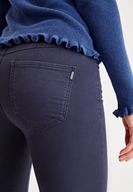 Bayan Lacivert Dar Paça Düşük Bel Pantolon