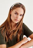 Bayan Mavi Desenli Lastikli Saç Bandı