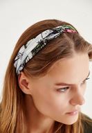 Bayan Mavi Desenli Lastikli Saç Bandı