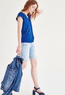 Bayan Mavi Denim Diz Üstü Şort