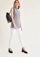 Bayan Gri Çift Taraflı Kolsuz Triko