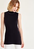 Bayan Gri Çift Taraflı Kolsuz Triko