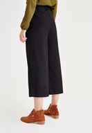 Bayan Siyah Beli Lastik Detaylı Bol Pantolon